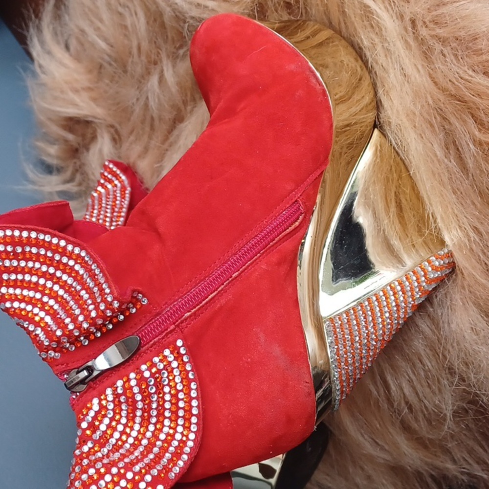Stunning Rhinstone Wedge Booties - Picture 5 of 16